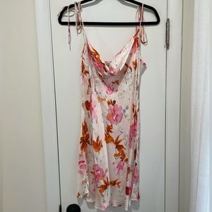 Zara silk floral mini dress